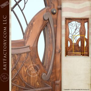 custom Art Nouveau door with French Art Nouveau style door handles