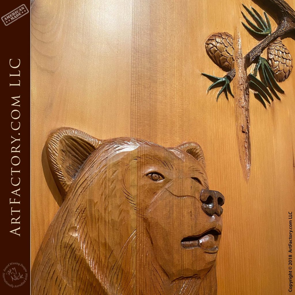 Standing Bear Carved Door Fine Art By Award Winning Artist H J Nick