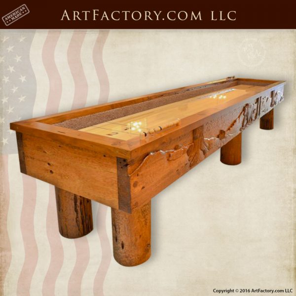 Crude Log Shuffleboard Table