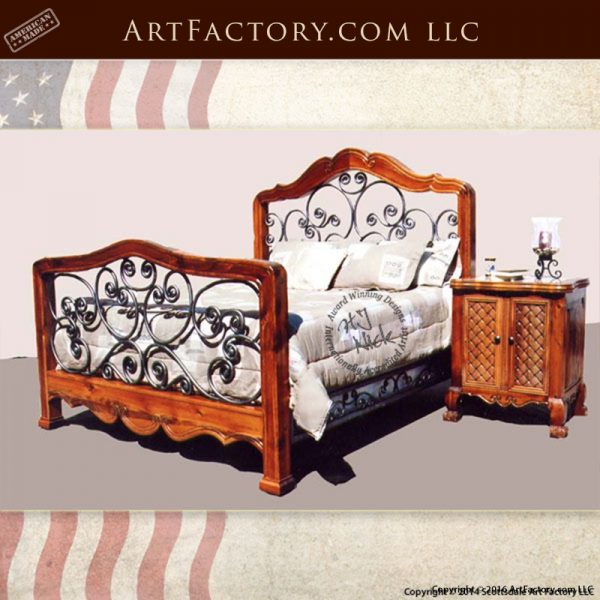 Exotic Cedar Wrought Iron Bed