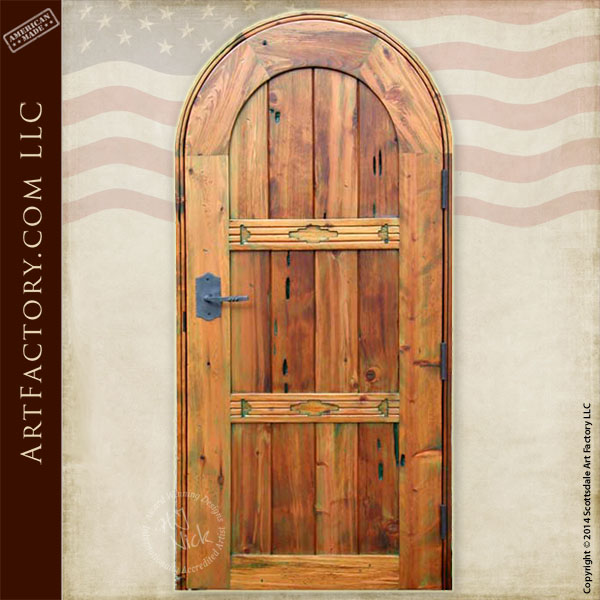 full arched wooden door