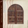 arched wood panel castle doors