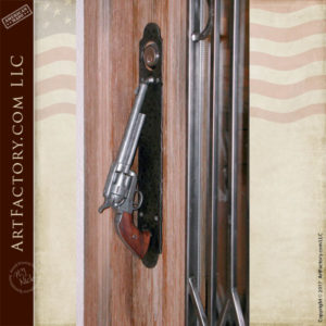 Colt 45 Door Pull Custom John Wayne Hand Carved Door