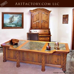 custom hand carved executive desk