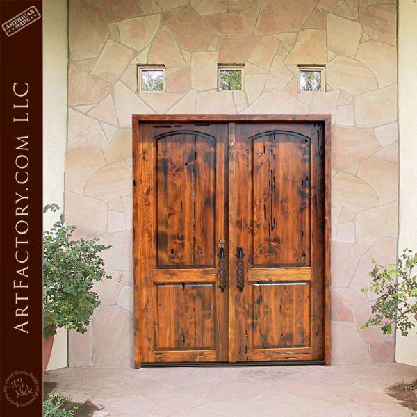 wood panel double doors