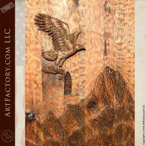 close up eagle wood carving