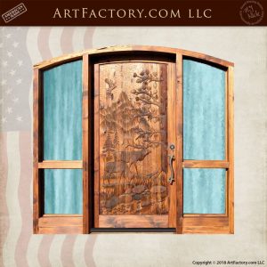 elk hand carved door