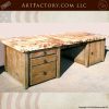 granite top wood desk