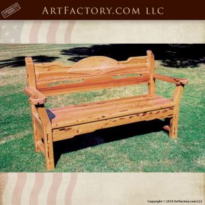 hand carved solid wood bench