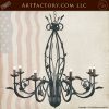 custom floral iron chandelier