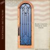 arched door wood iron glass
