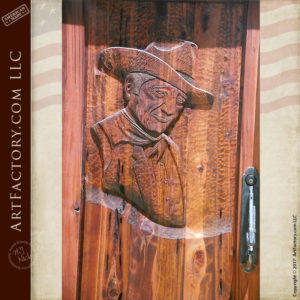Custom John Wayne Hand Carved Door