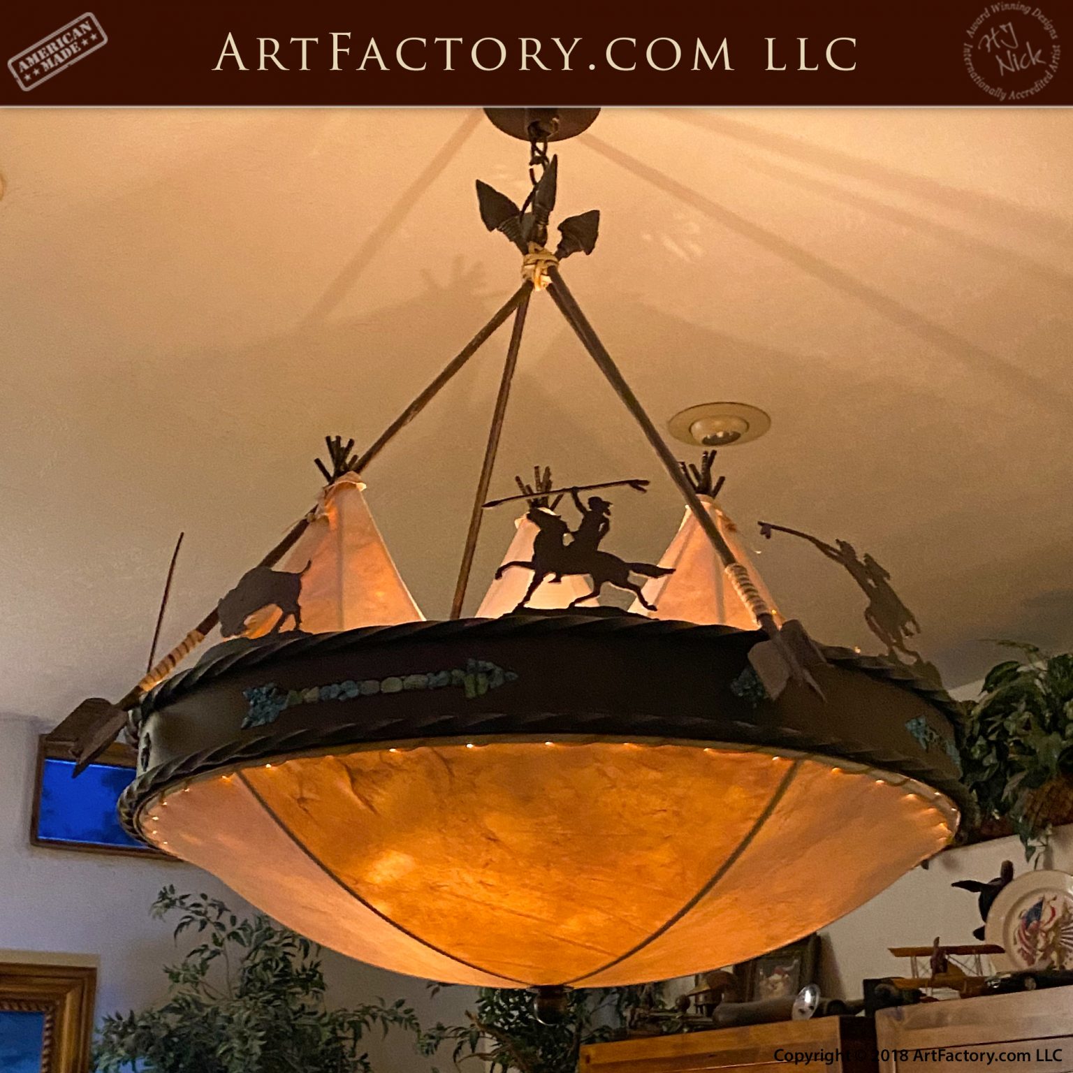 Chandelier Wildlife Lighting Native American Lighting Western