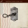 rustic two panel wooden door features our decorative iron lever pull