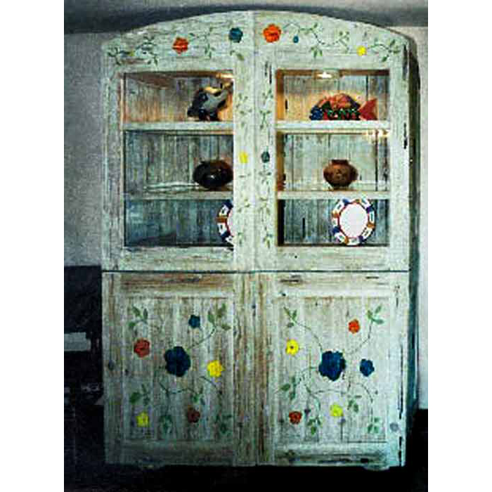 Spanish Display Hutch China Display Carved Fine Furnishing