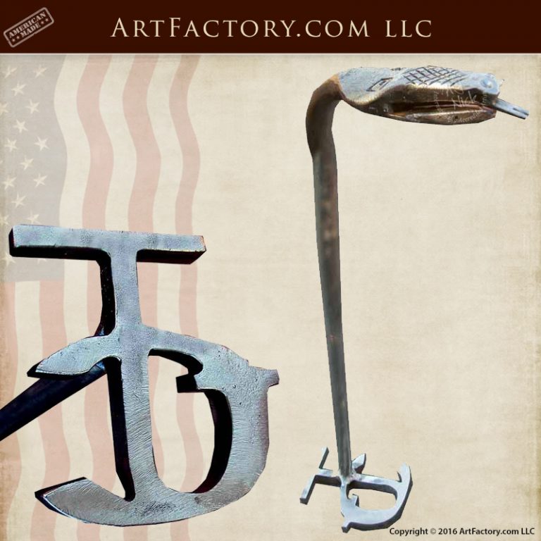 Hand Forged Serpent Branding Iron: Solid Wrought Iron
