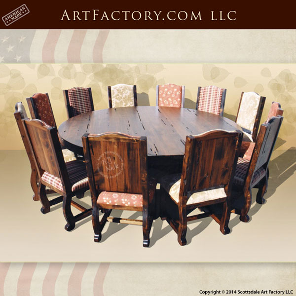 Round Dining Table Custom Solid Wood, Handcrafted Wood Dining Tables