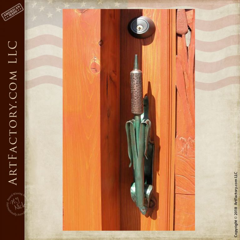 Custom Cattail Door Pull Nature Inspired Hand Hardware Designs