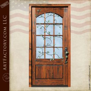 custom French pane glass front door