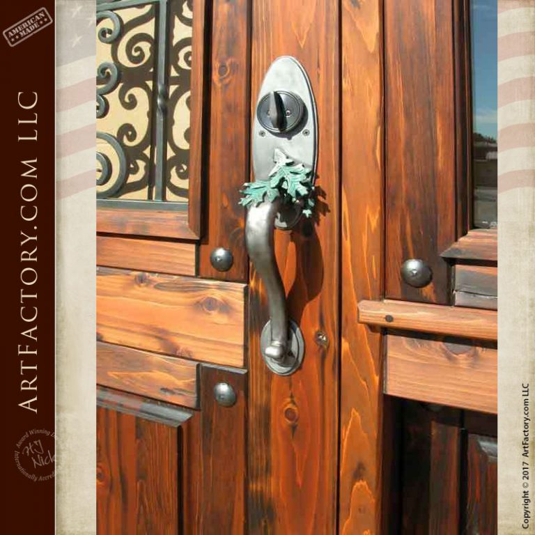Oak Leaf Door Handle Custom Nature inspired Hardware Designs