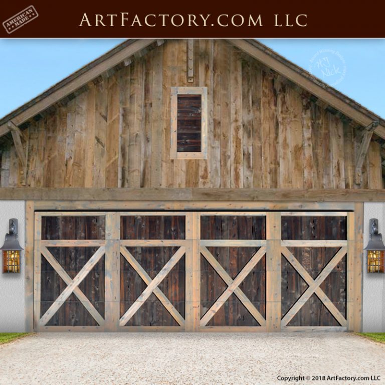 Roll Up Carriage Garage Door- Secure Barn Style Doors - Solid Wood