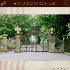 fine art iron driveway gate