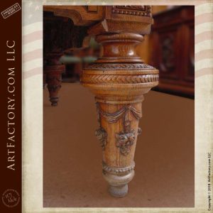 hand carved carom table leg