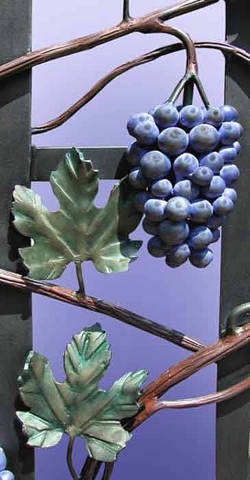 Grapes Wrought Iron | Arbor Wrought Iron | Wine Door Grill | Hand