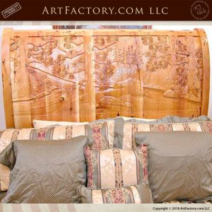 sleigh bed hand carved headboard