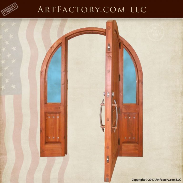 Arched Craftsman Front Door Solid Wood With Custom Sidelights