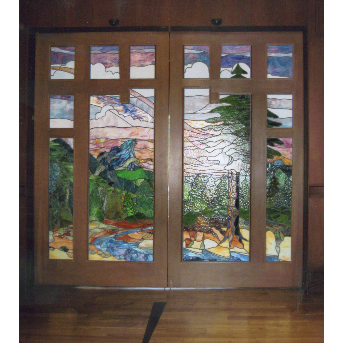 custom craftsman style stained glass doors