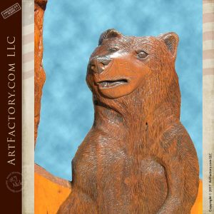 grizzly bear hand carved door