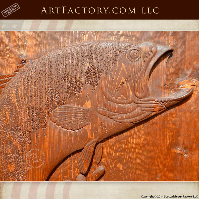 Hand Carved Fish Door: Handcrafted Solid Wood Fine Art Entrances
