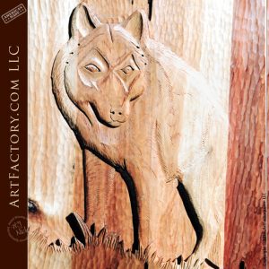 wolf carved front door