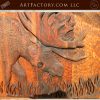 close up moose carving