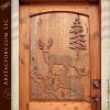 deer hand carved door