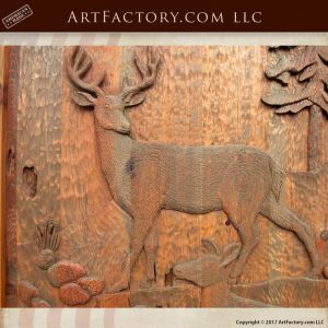 deer hand carved door