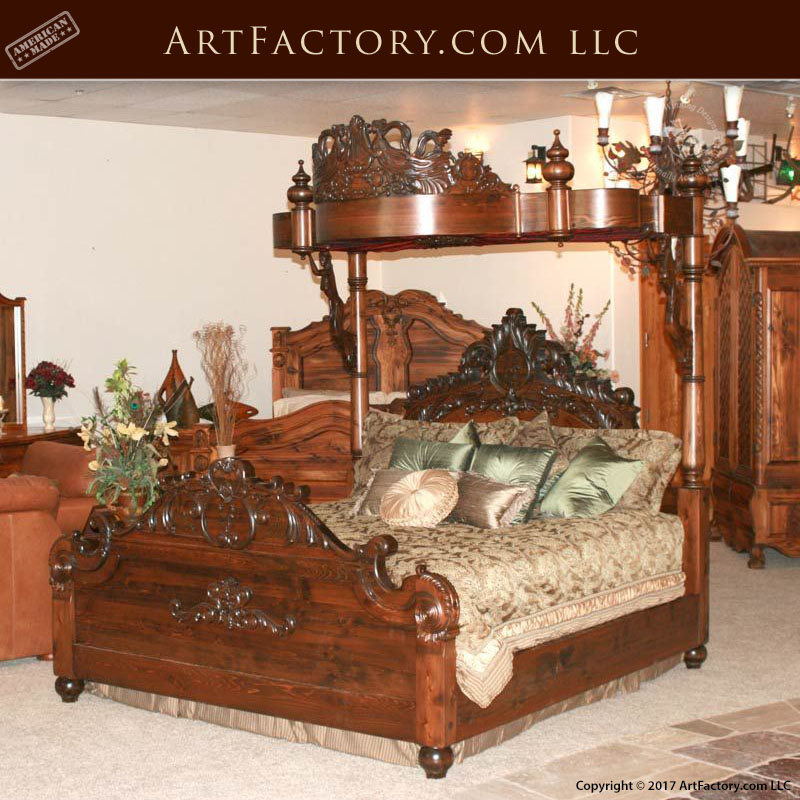 hand carved canopy bed