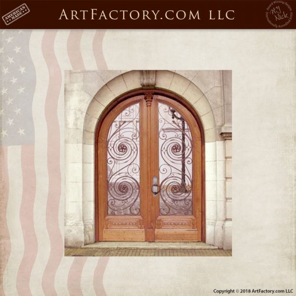 arched ironwork double doors