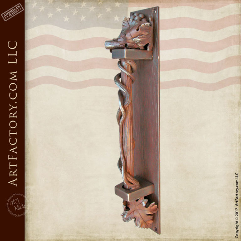 Custom Fruiting Grapevine Door Pulls Blacksmith Hand