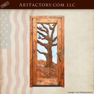 winter oak hand carved door