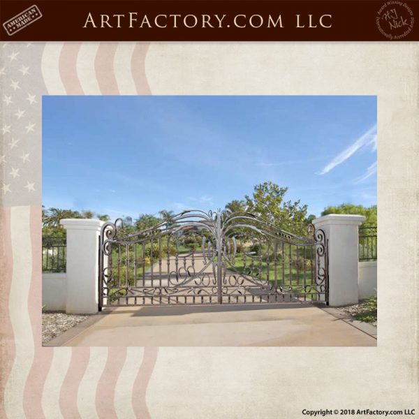 fine art iron driveway gate installed