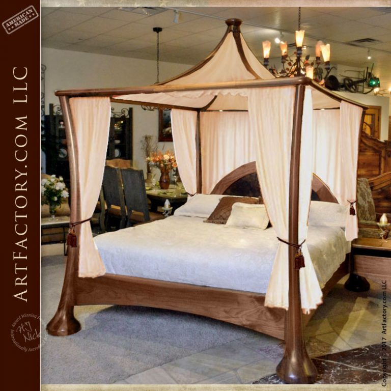 Contemporary Canopy Bed Modern Canopy Bed Solid Walnut Canopy Bed