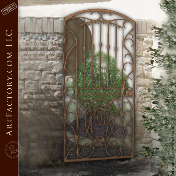 arched scroll iron gate