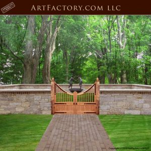 inverted arch wooden garden gate
