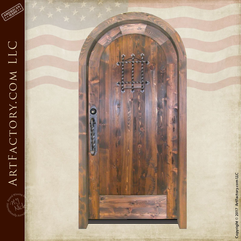 custom arched solid wood door