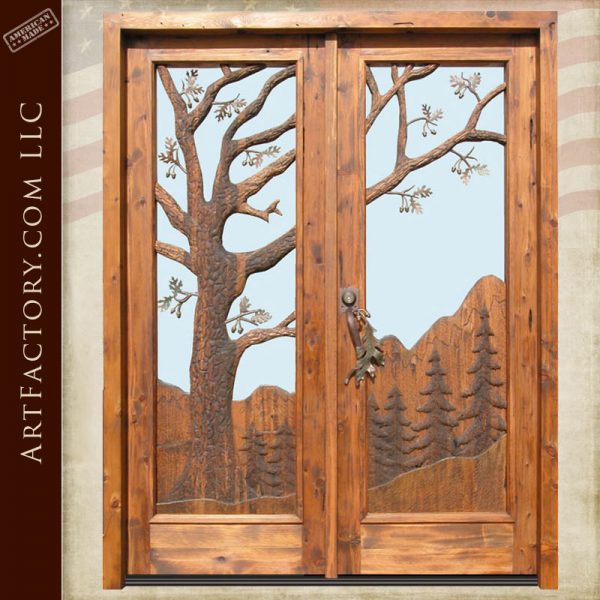 nature theme hand carved door
