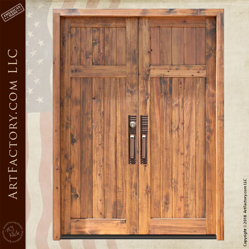 colonial wooden double doors front