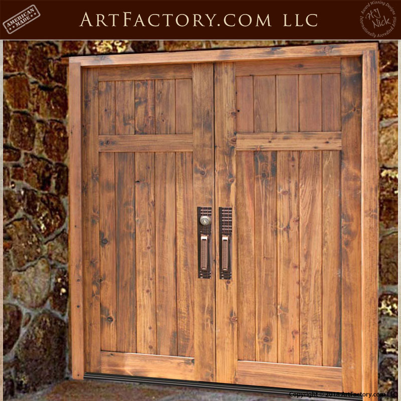 colonial wooden double doors