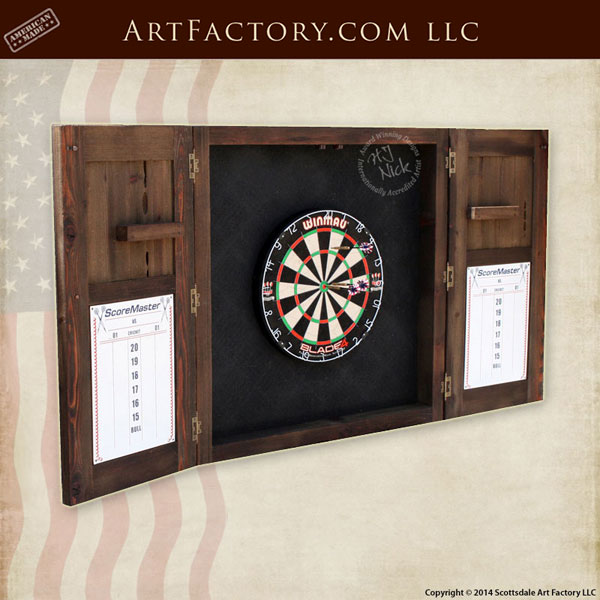 Custom Dart Board Cabinet Handmade By Master Craftsmen
